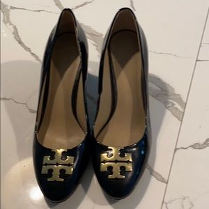 Tory Burch block heel patent leather pumps